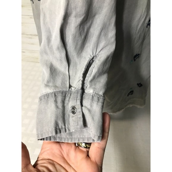 BILLY T LARGE Womens Long Button Shirt 100% LYOCELL Embroidered PUG DOG Hearts - Picture 6 of 16